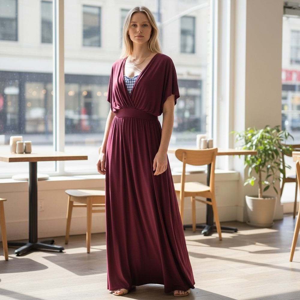Lulus Tricks of the Trade Burgundy Convertible Maxi Dress Burgundy Size M
